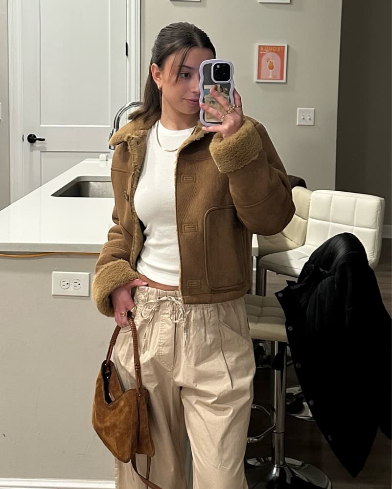 Cropped Faux Fur Coat - Image 2