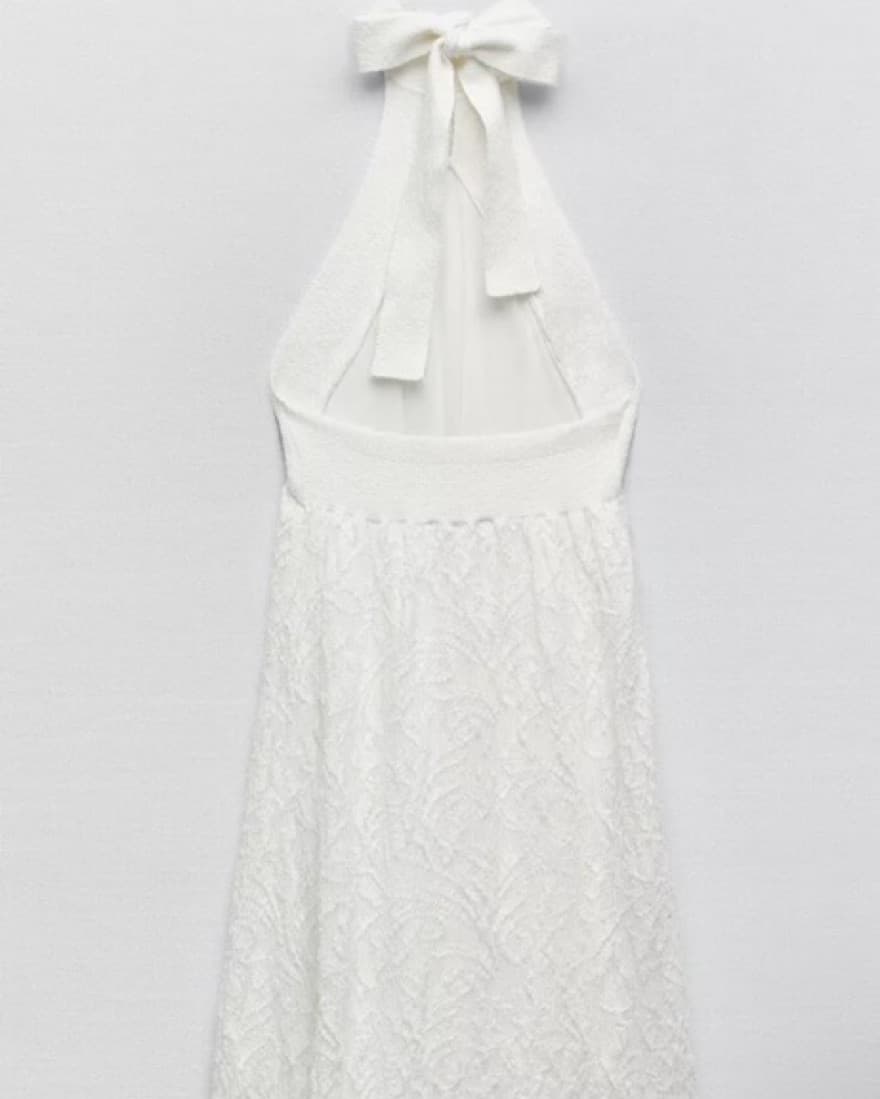 Zara White Knit Dress - Image 3