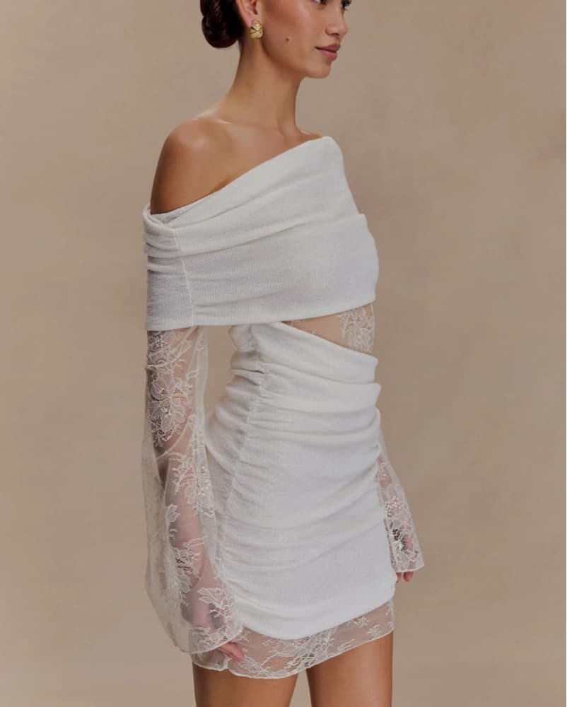 Luxie Lace Knit Mini Dress - Image 3