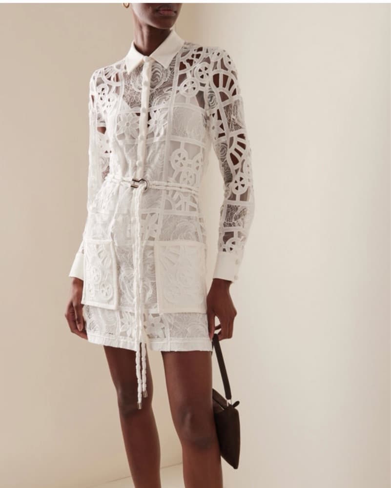 Alexis White Lace Mini Dress  - Image 1