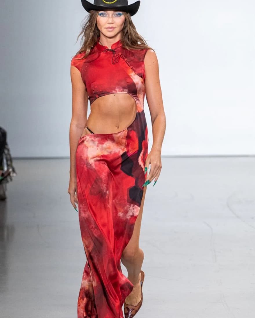 Kim Shui Cut Out Red Qi Pao Dress - Image 4