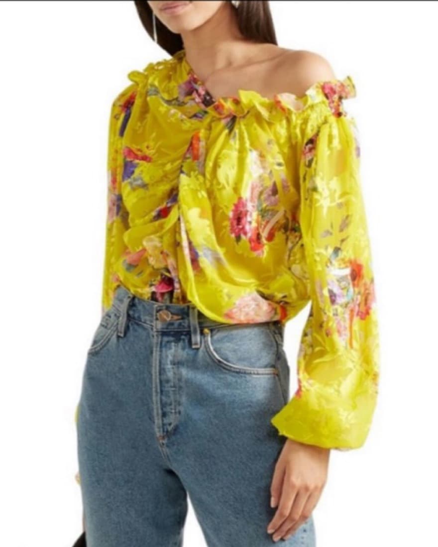 Preen Shelley Ruched Devore Top - Image 1