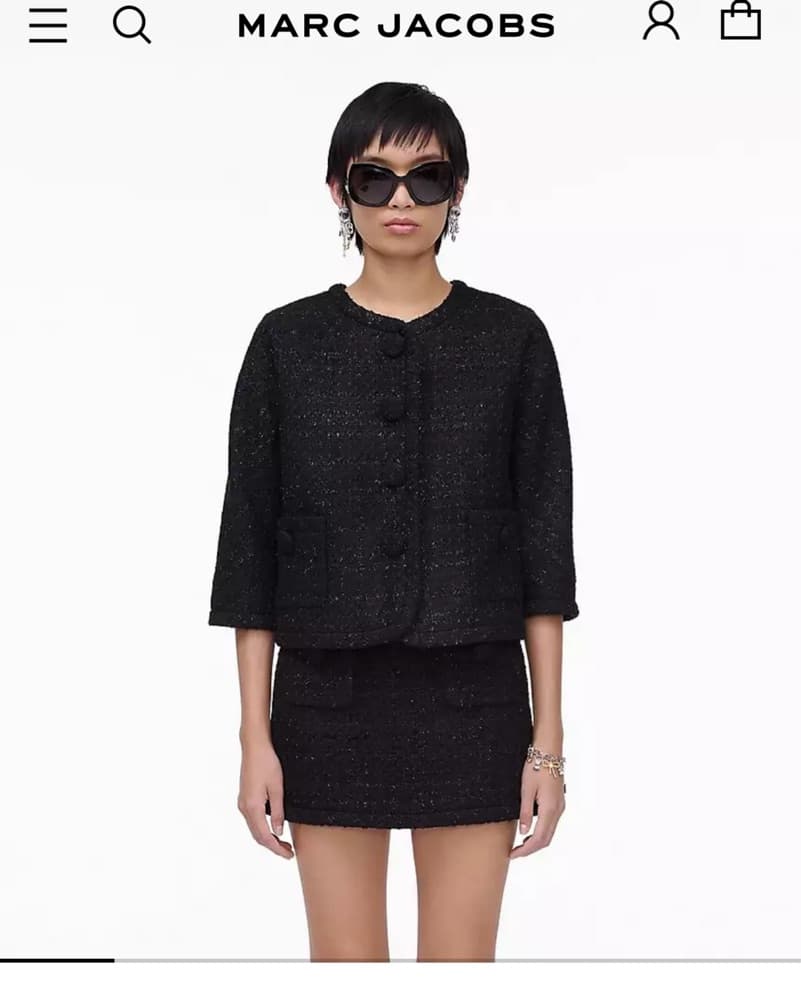 Chic Black Tweed Jacket - Image 1