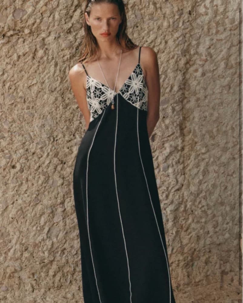 Black maxi linen dress - Image 1