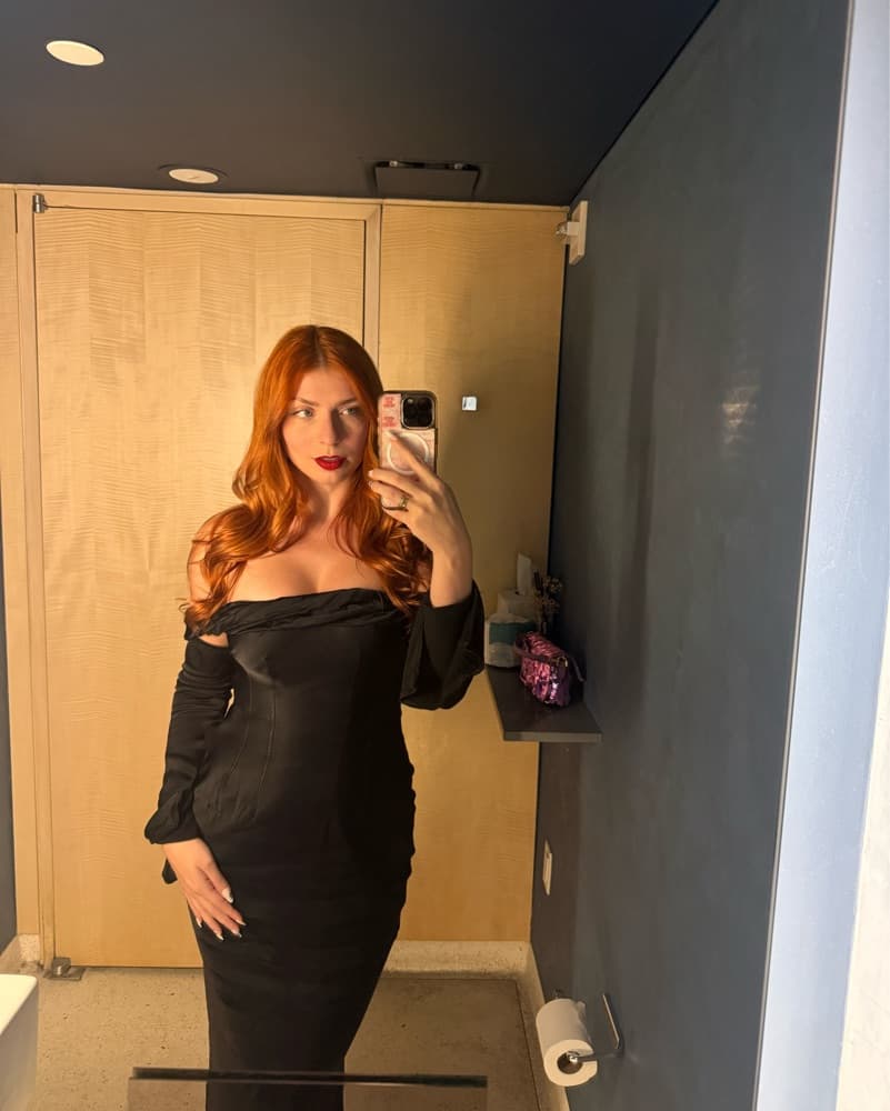 Black Off-Shoulder Floor Length Dress - Image 3