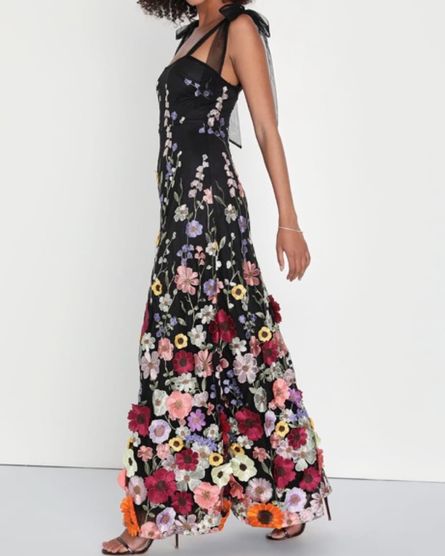 Floral Applique Gown - Image 3