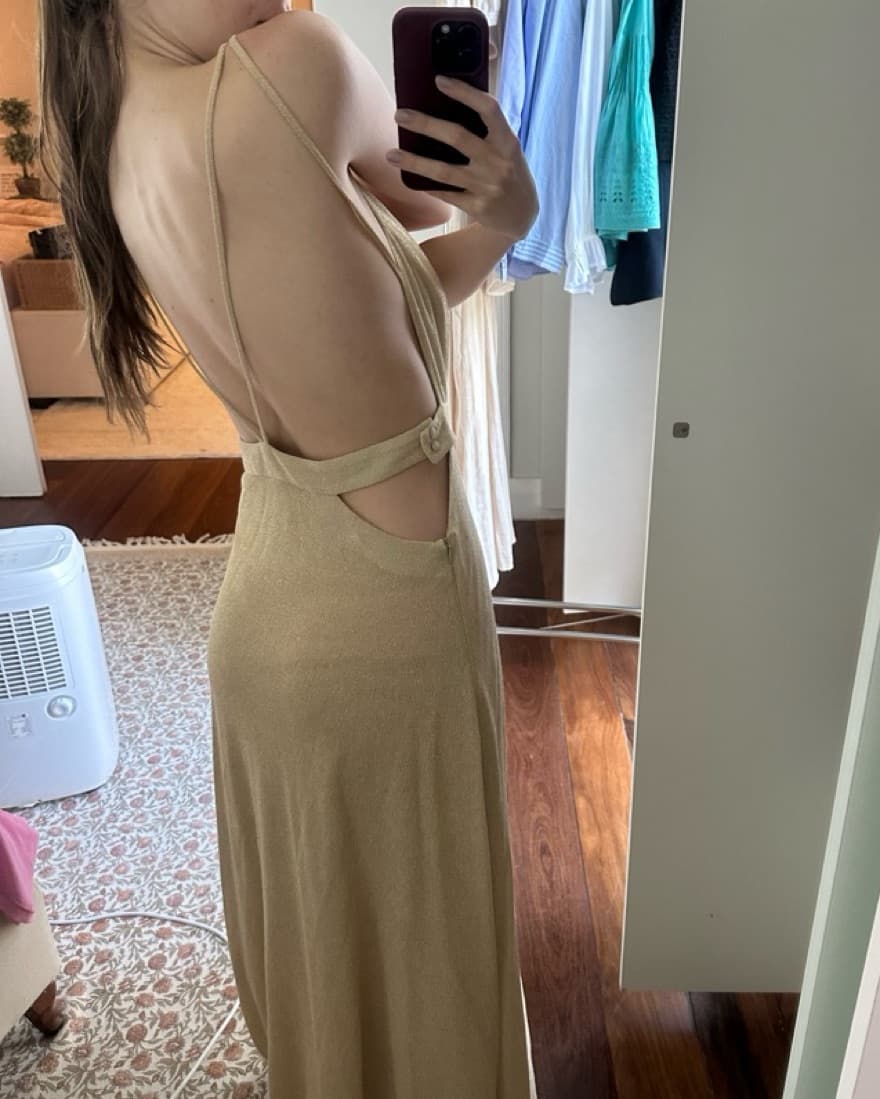 Gold Maxi Dress - Image 5