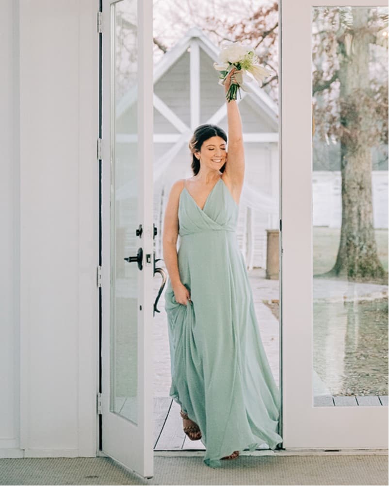 Elegant Sage Green Bridesmaid Dress - Image 5