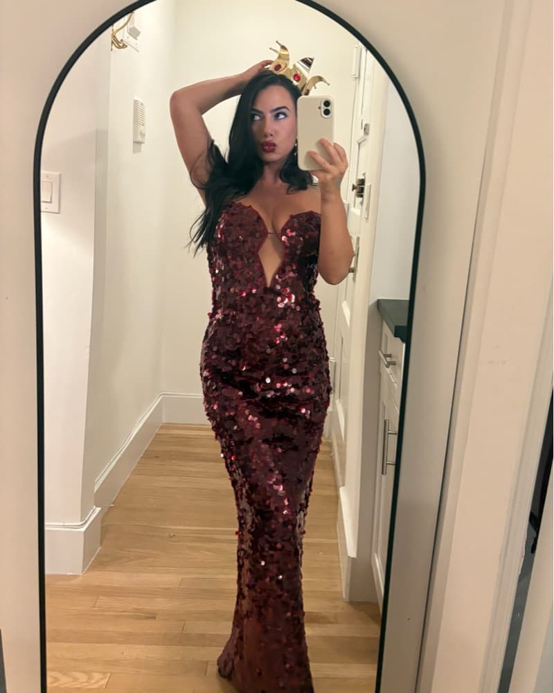 Bardot Red Sequin Dress - Image 1