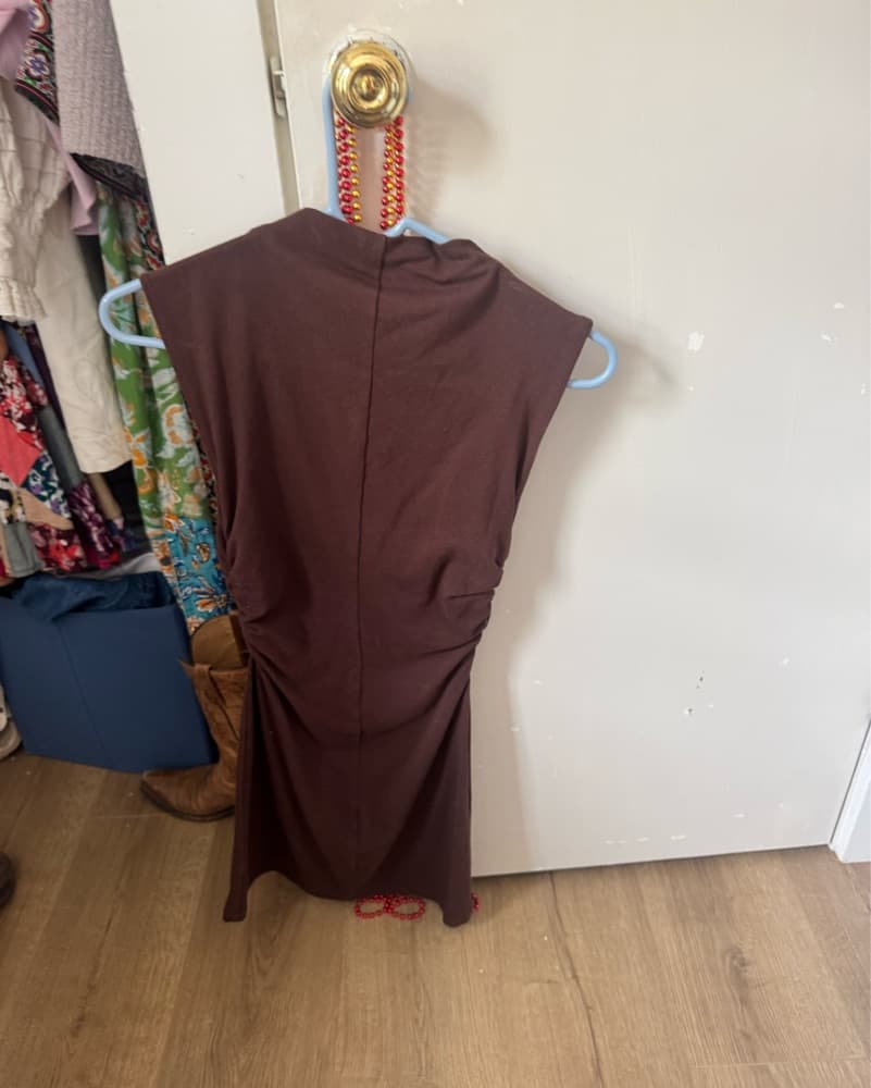 Reformation Brown Mini Dress - Image 3