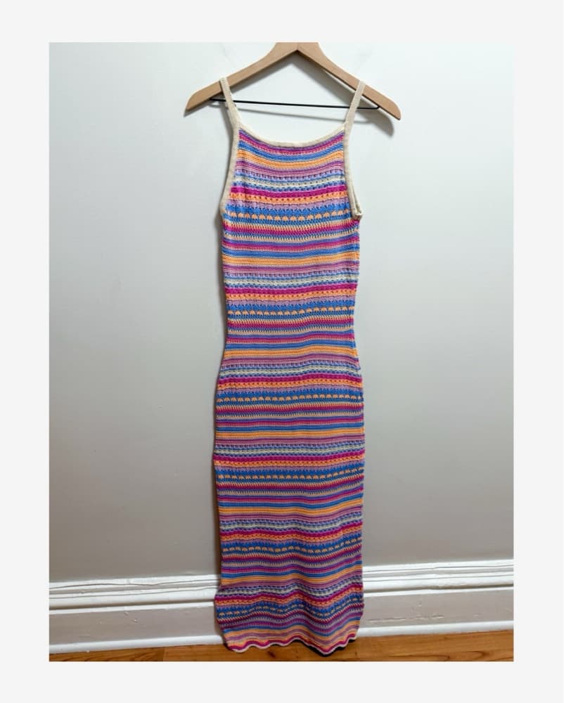 Z supply Colorful Crochet Striped Maxi Dress beach coverup - Image 4
