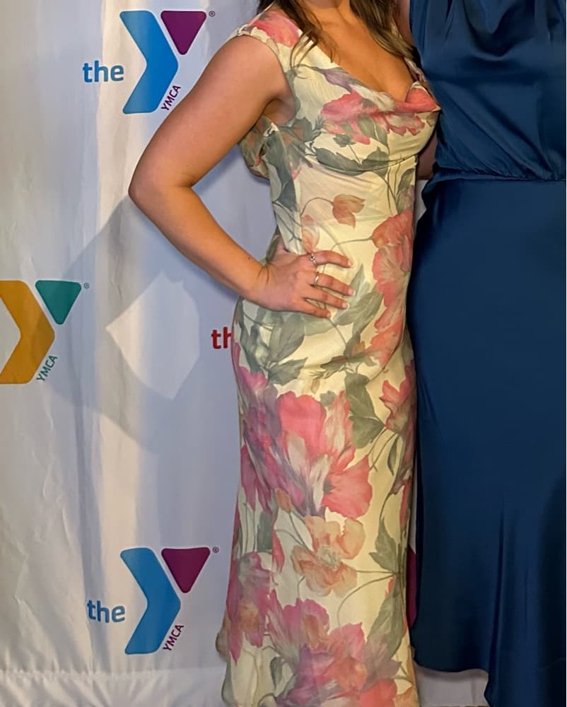 Yellow Floral Midi Dress - Image 3