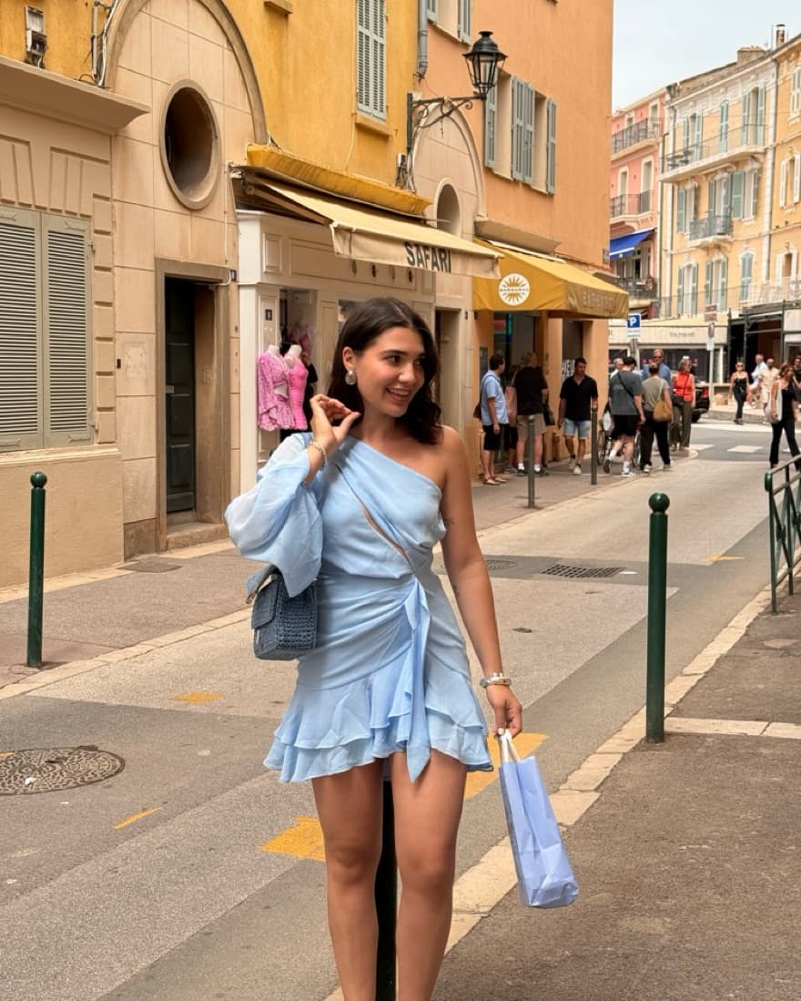 One Sleeve Summer Mini Dress - Image 4