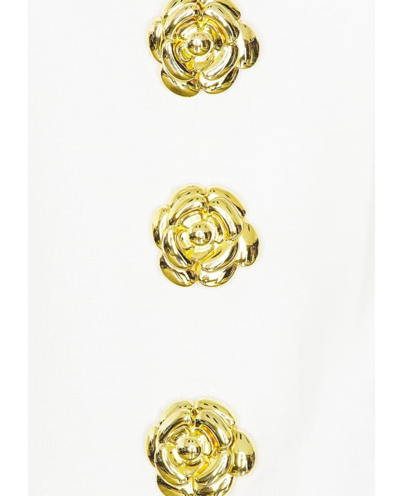 White Structured Tiffany Dress W/ Gold  - Image 4