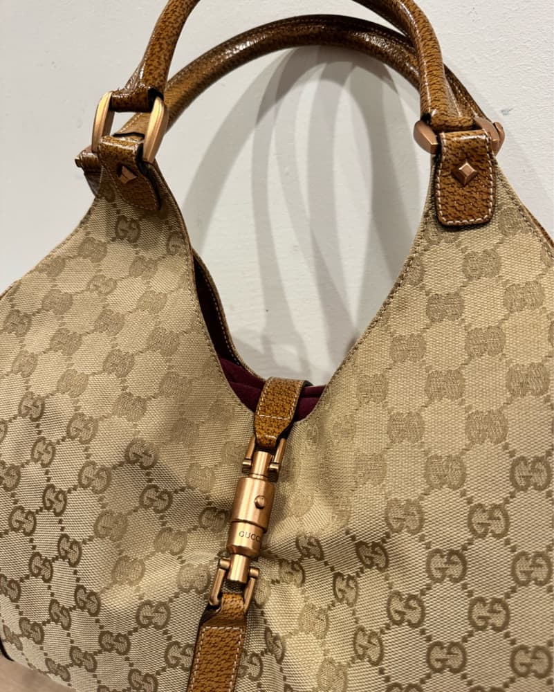 Gucci Monogrammed Nailhead Jackie Bag - Image 2