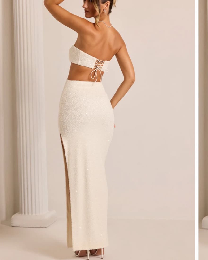 Embroided Cut-Out White Maxi Dress - Image 2