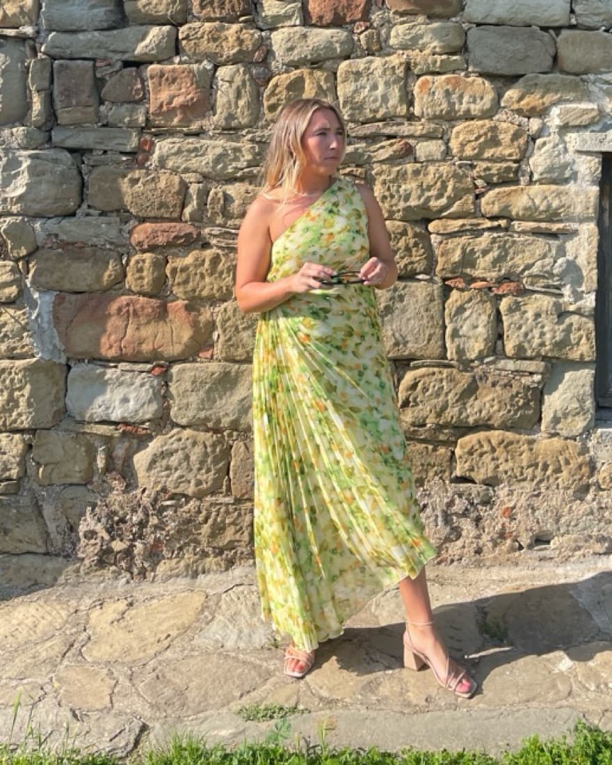 MANGO Asymmetrical pleated Dress - Image 1
