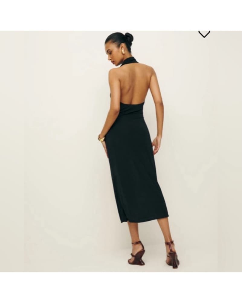 Reformation Black Halter Midi Dress - Image 2