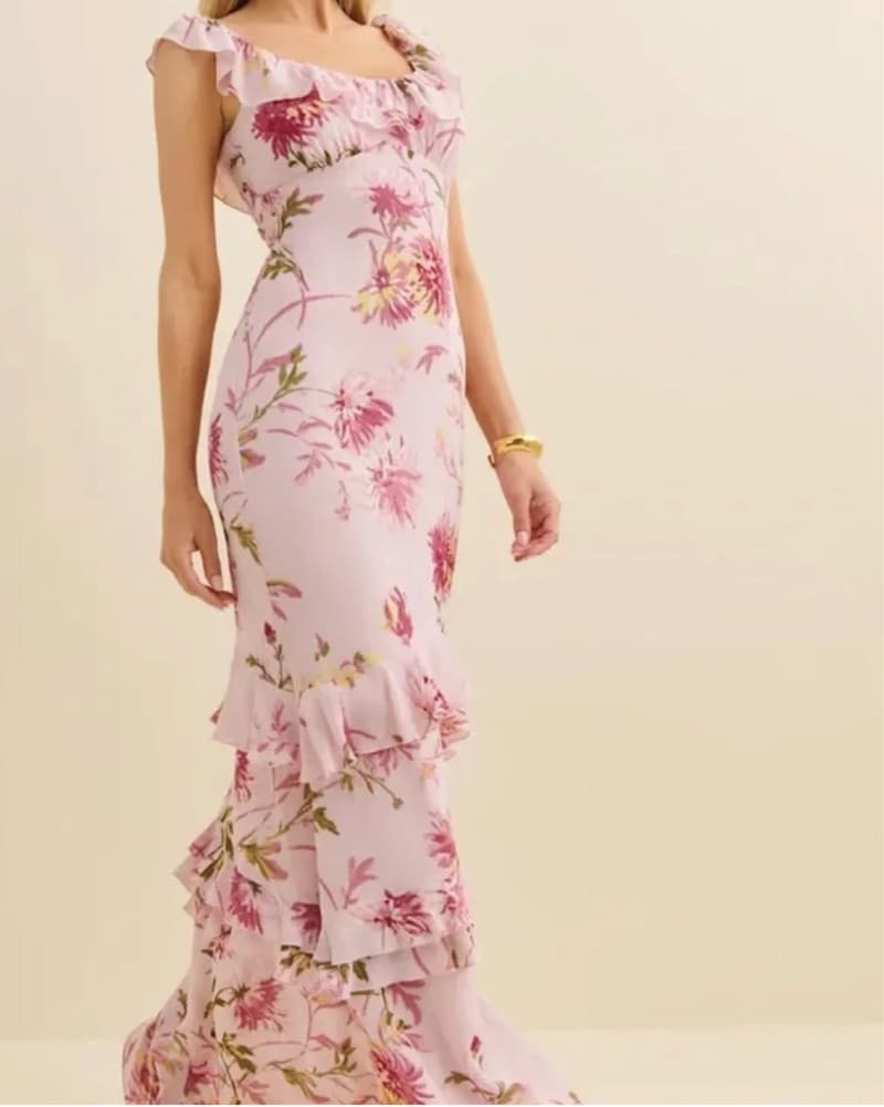 Reformation Tripoli Dress in Pink Floral - Image 1