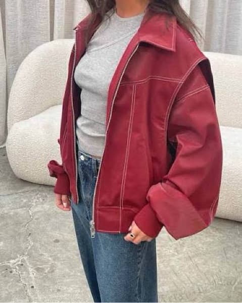 Red Bomber Jacket - Image 1