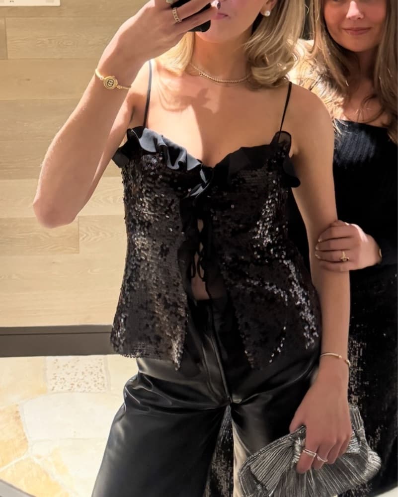 ASTR the label sequin ruffle tank - Image 2