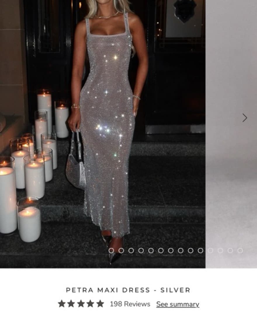 Embellished Silver Maxi Dress - Image 1