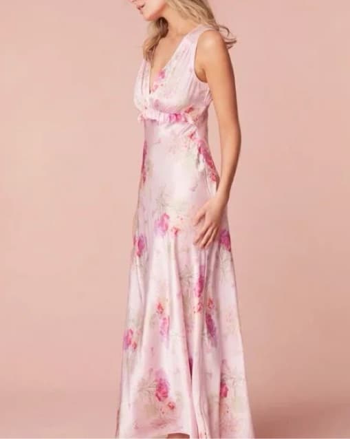 LoveShackFancy Suniva Pink Silk Maxi - Image 4