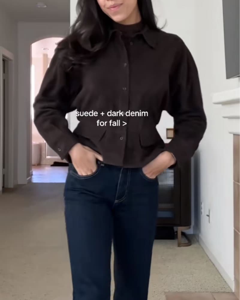Zara Suede Peplum Blazer L - Image 1