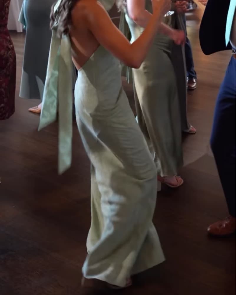 Dusty Sage Bridesmaid Dress Formal Gown - Image 2