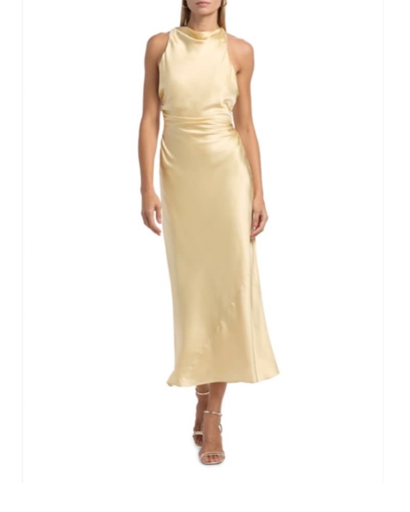 Yellow Reformation Casette Silk Dress - Image 1