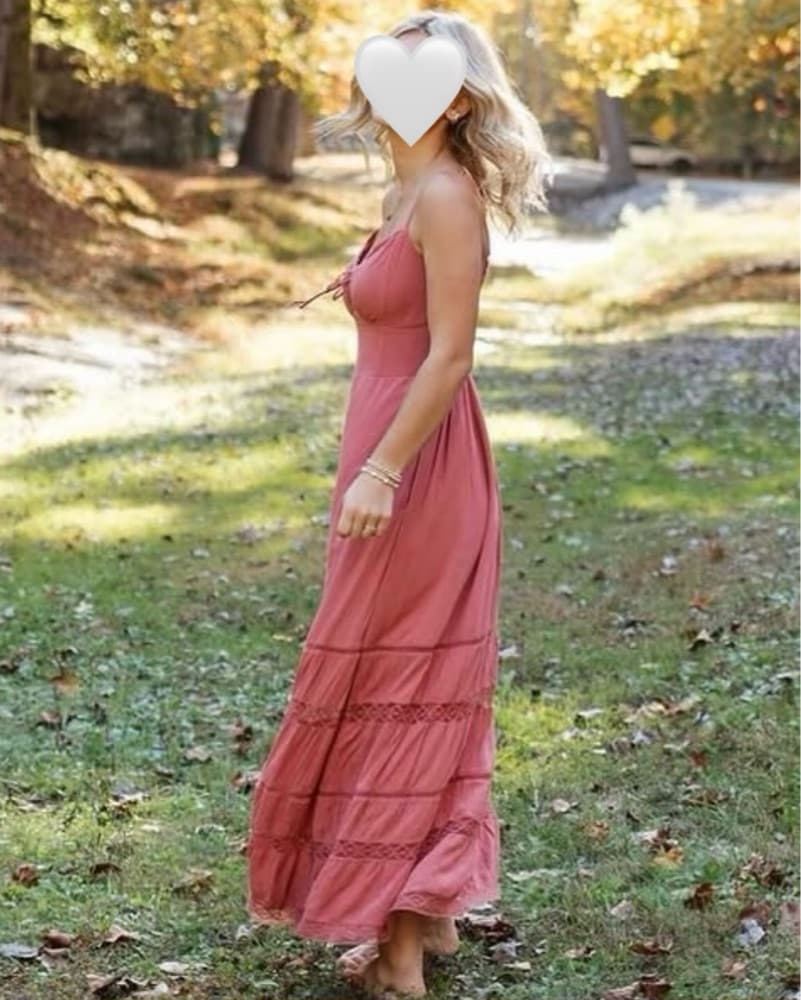 Elegant Coral Maxi Dress - Image 3