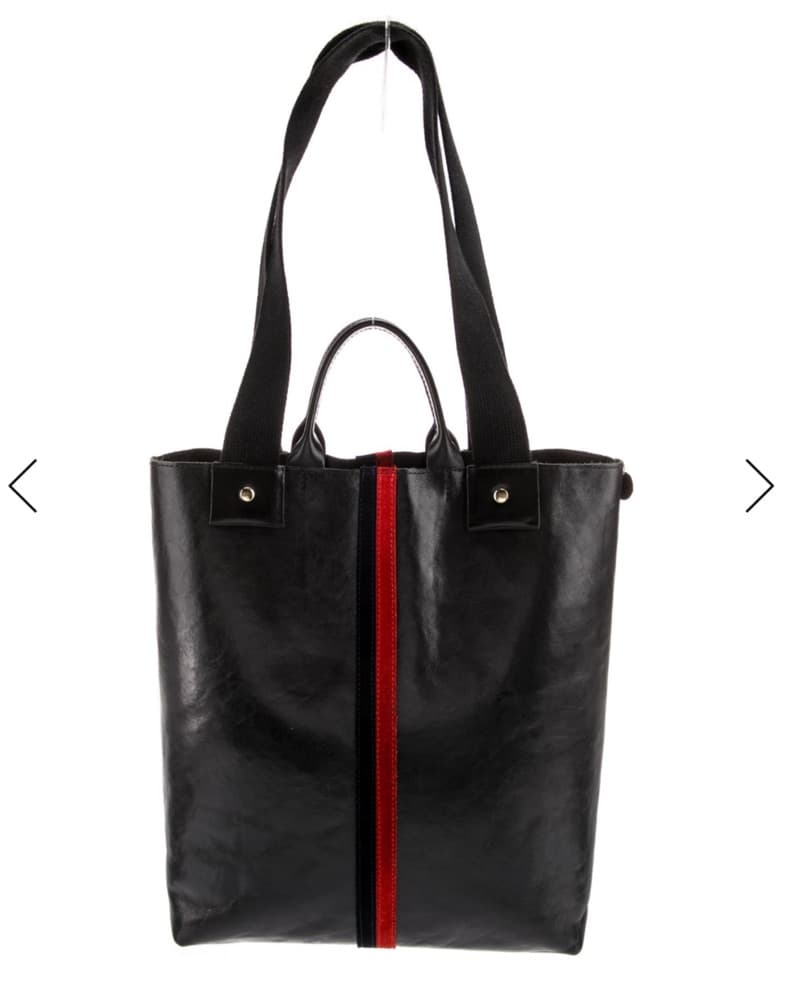 Leather Bucket Tote With Suede Stripes - Image 1