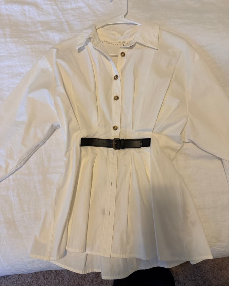 Anthropologie Belted Dress Shirt - Image 2