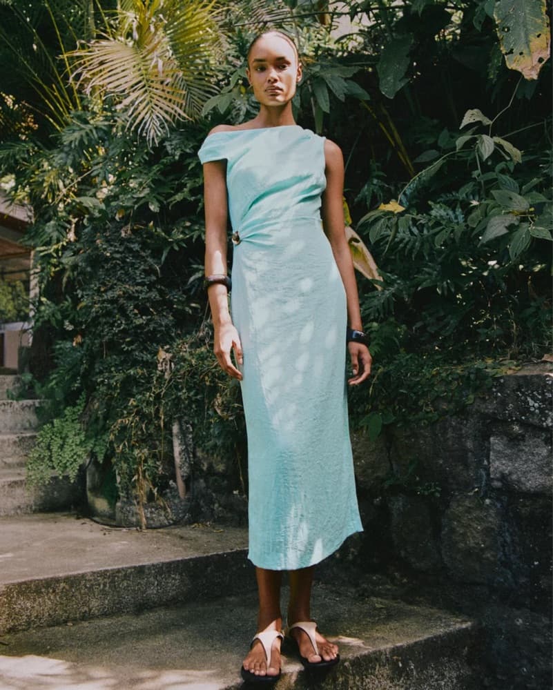 Zara Asymetric Midi Dress - Image 1