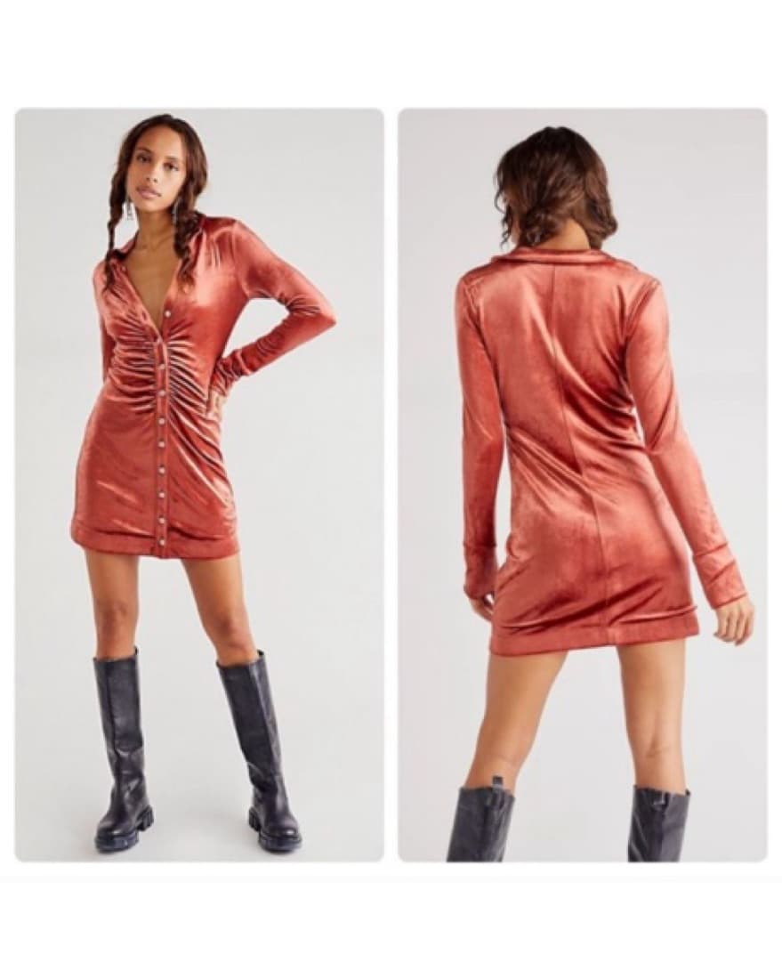 Free People Shayla Velvet Mini Dress - Image 2