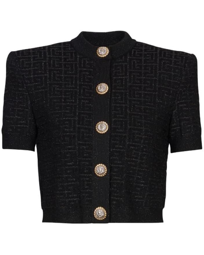 Balmain Monogram Glitter Cardigan - Image 2