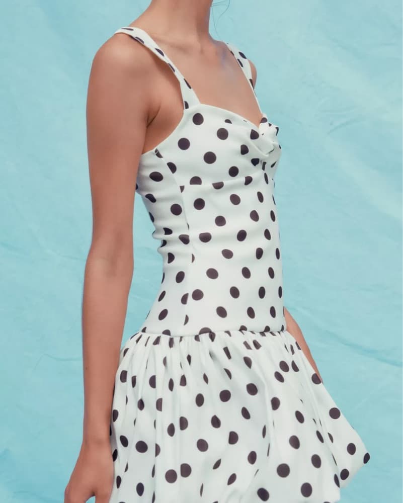 Polka Dot Drop Waist Dress - Image 2