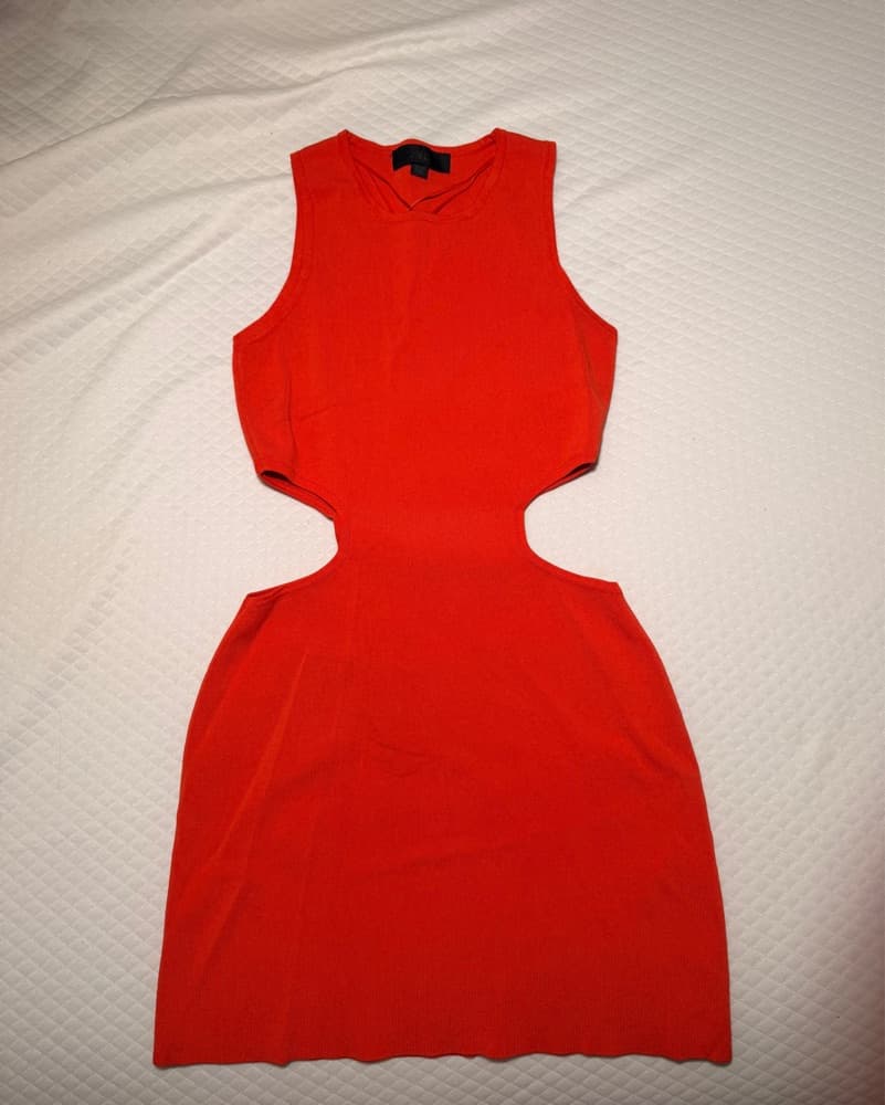 Orange Cutout Dress - Image 4