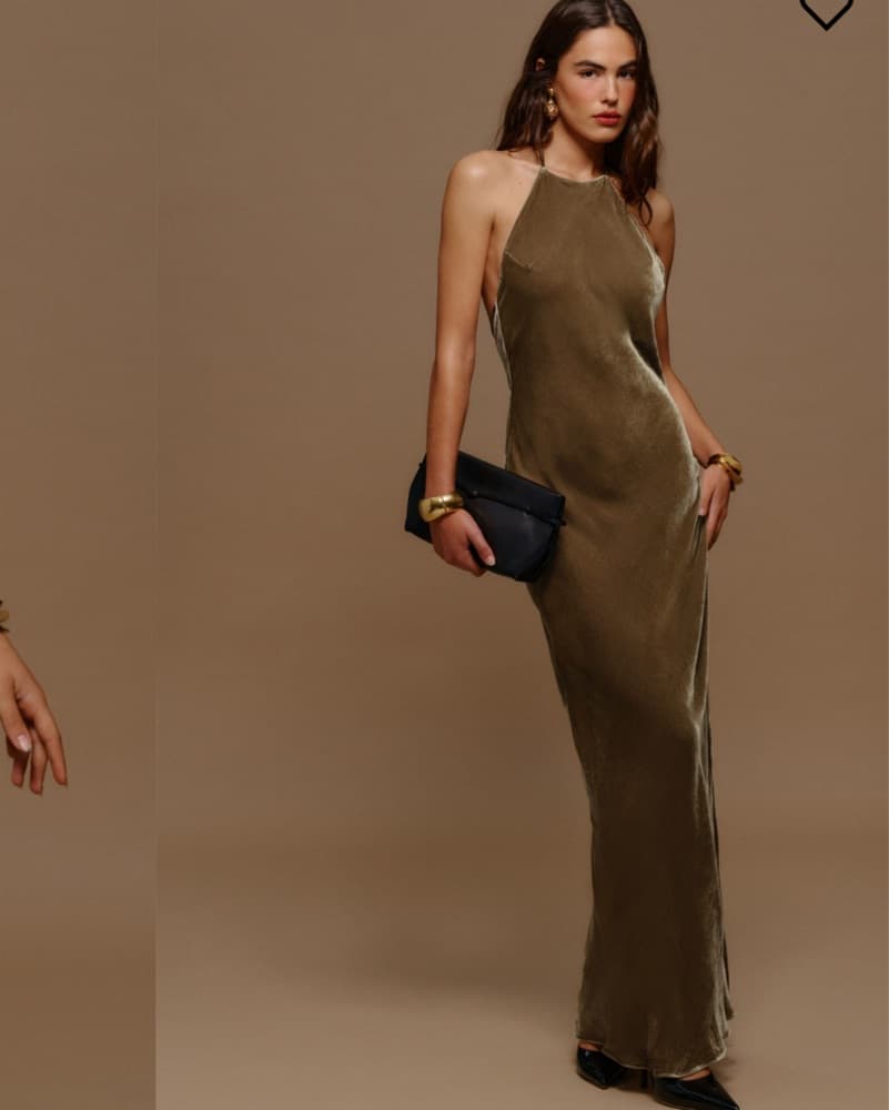 Petite Reformation Jeanie Velvet Dress  - Image 1