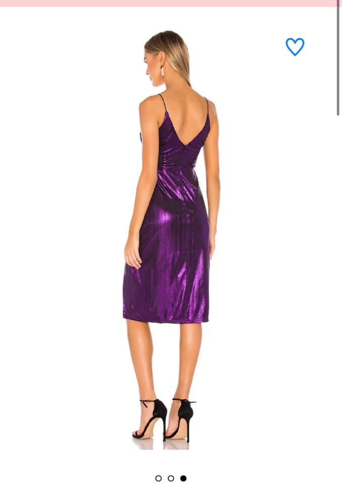 Stunning Plum Velvet Midi Dress - Image 3