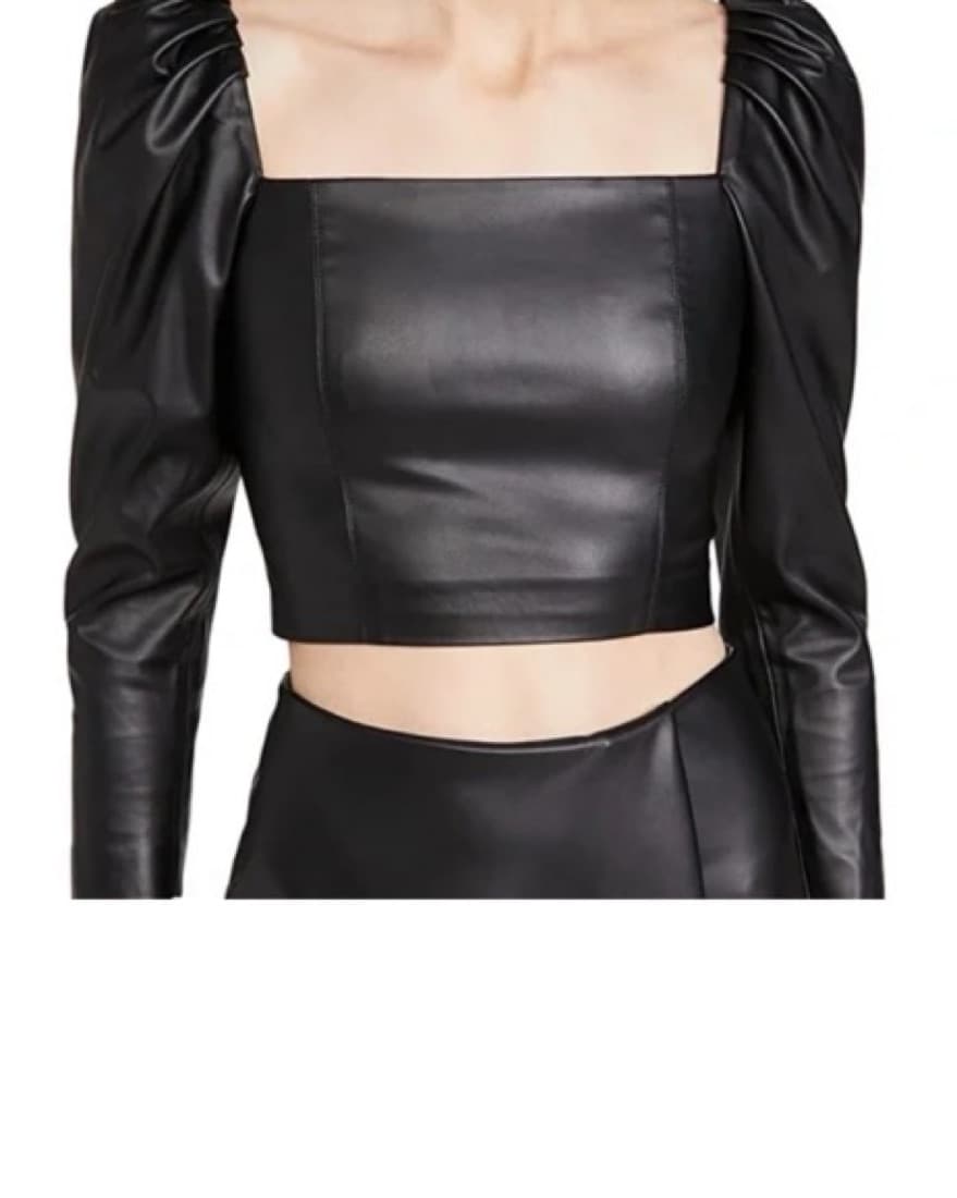 Alice + Olivia Vegan Leather Crop - Image 3
