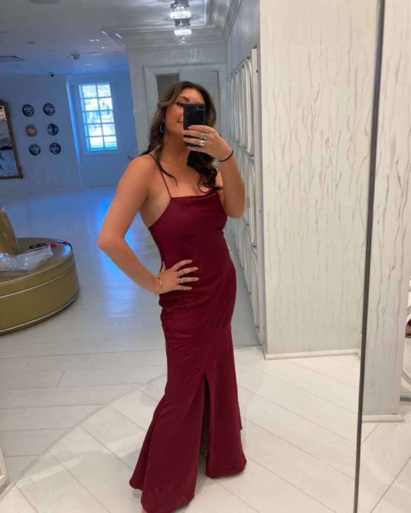 Elegant Evening Dress- Maroon  - Image 1