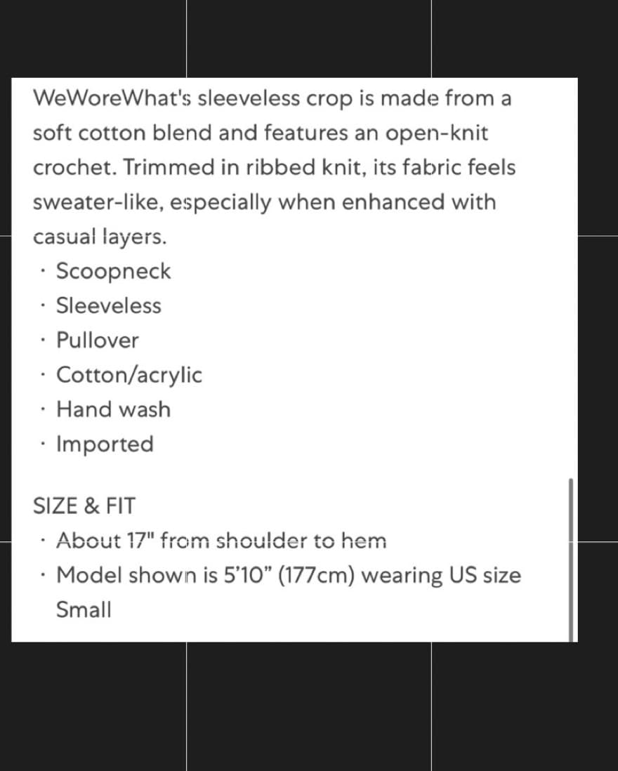 WEWOREWHAT Sleeveless Crochet Top - Image 4
