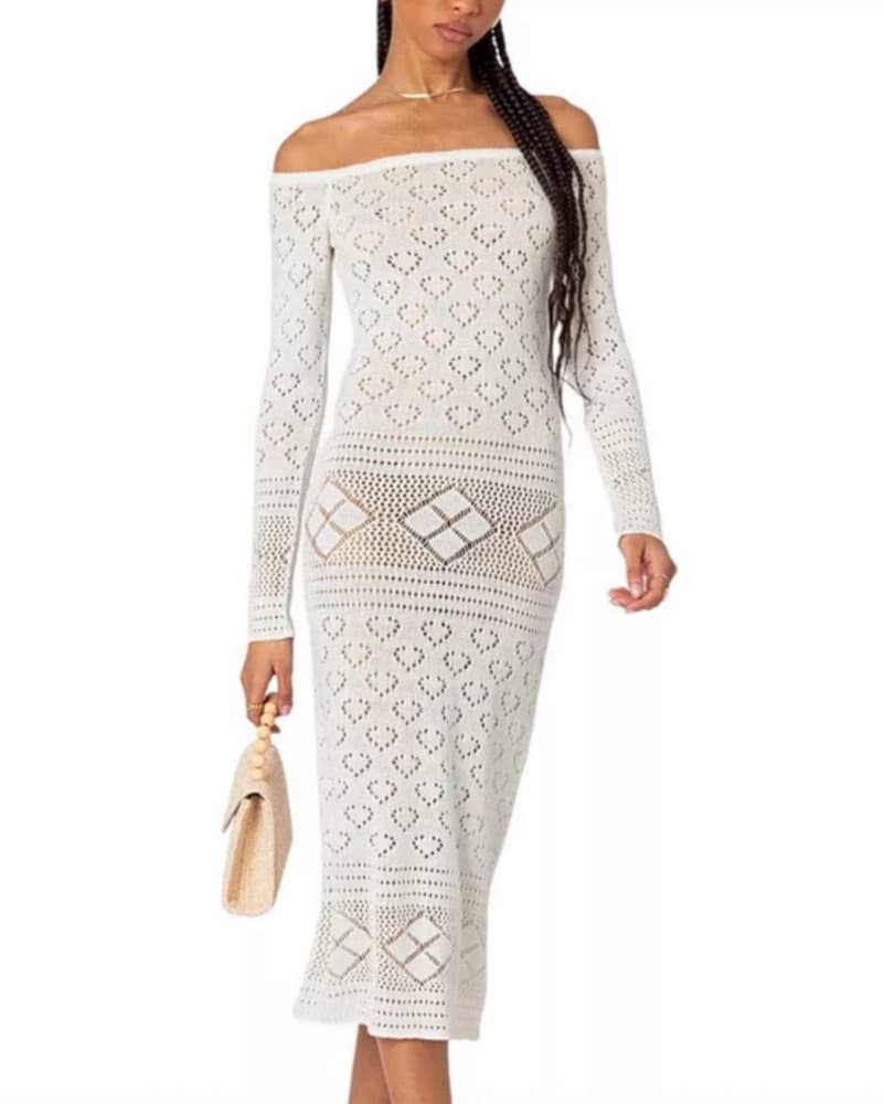 White cover-up with long sleeves - Image 3