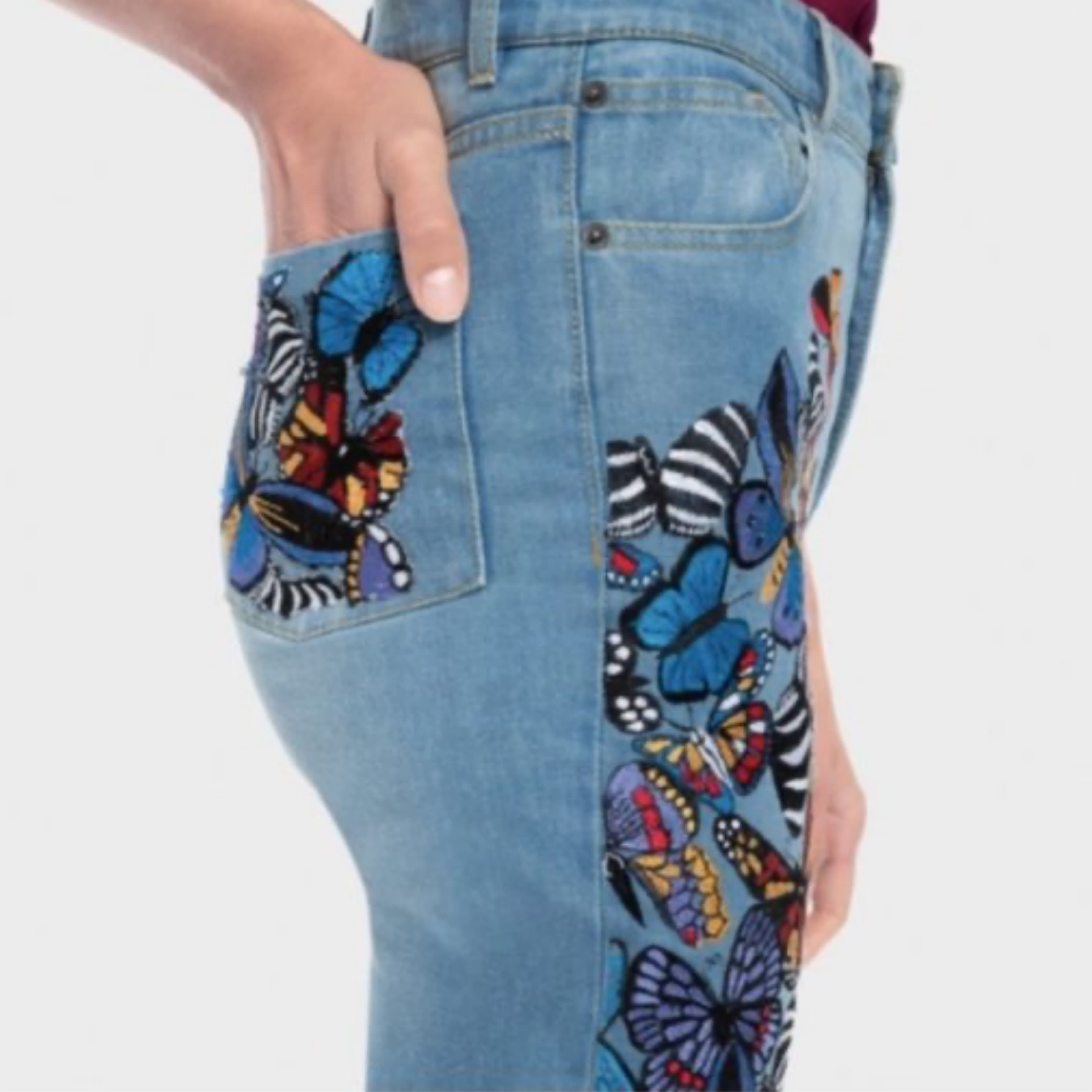 ALICE & OLIVIA- Butterfly Jeans - Image 3