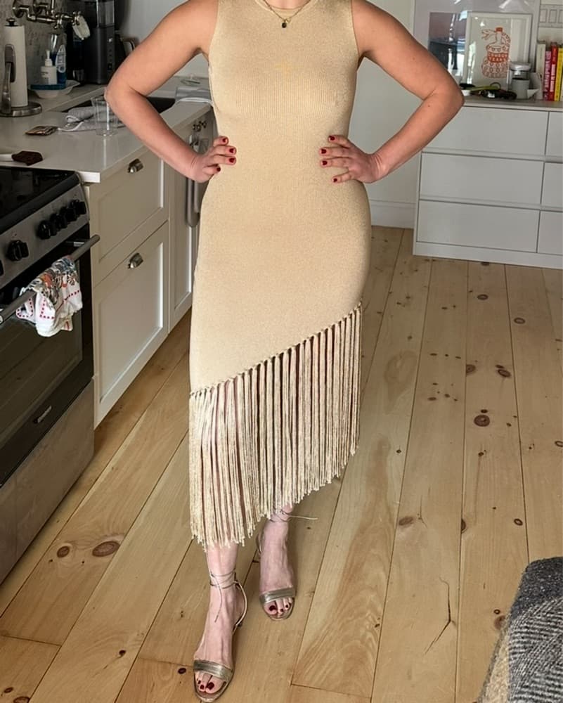 Sandro Gold/natural Fringe Dress  - Image 3