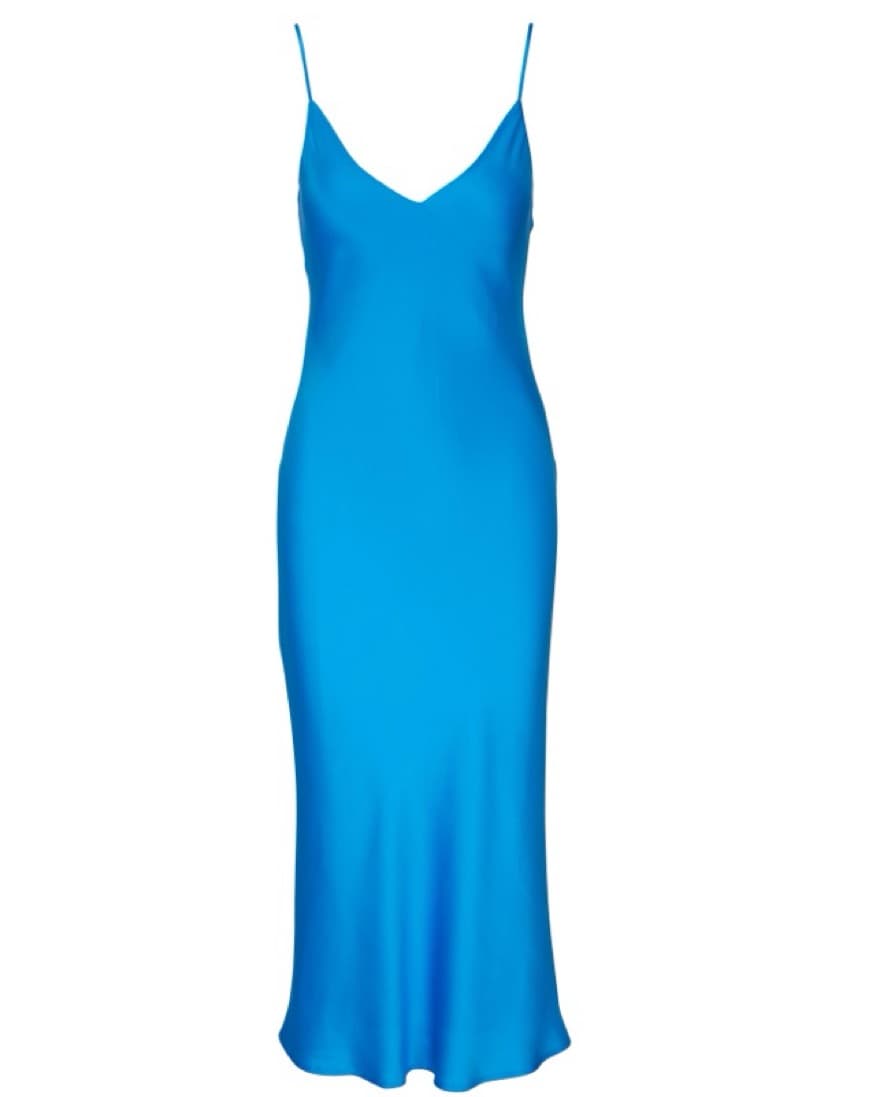 L’Agence Blue Silk Slip Dress - Image 1