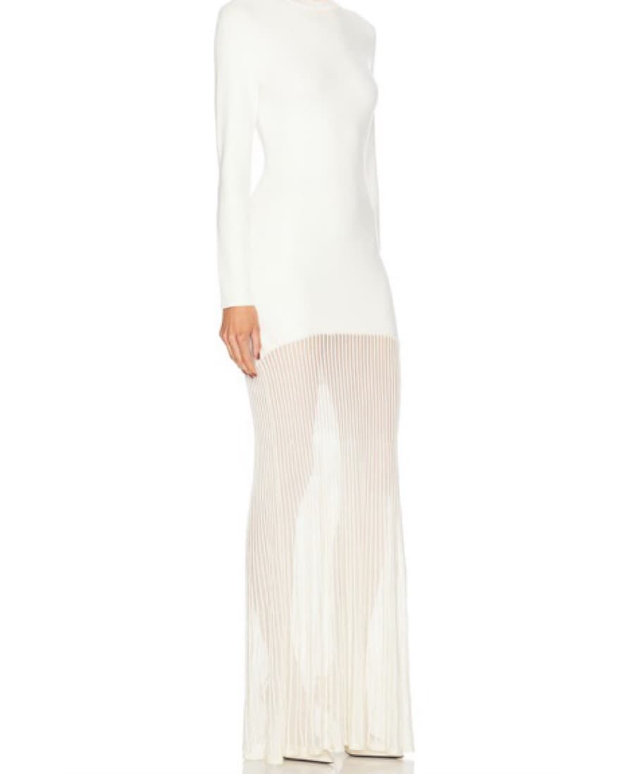 Elegant White Pleated Dress - Image 3