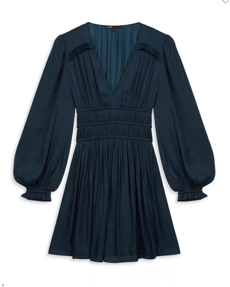 Maje Satin Navy Dress - Image 1