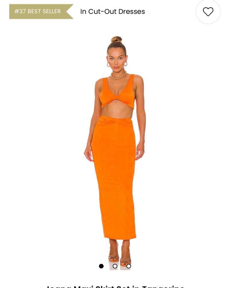 Maxi Skirt Set In Tangerine  - Image 2